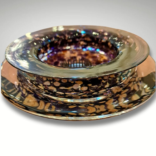 Click to view detail for GBG-034 Ikebana Bowl Purple $125